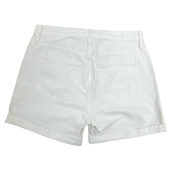 Frame 🆕 Le Beau Distressed Cuffed Denim Jean Shorts White Blanc Elsey - Picture 6 of 7